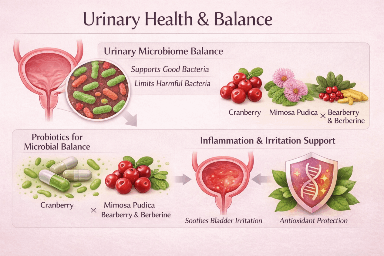 FemiPro suppliment urinary health balance infographic